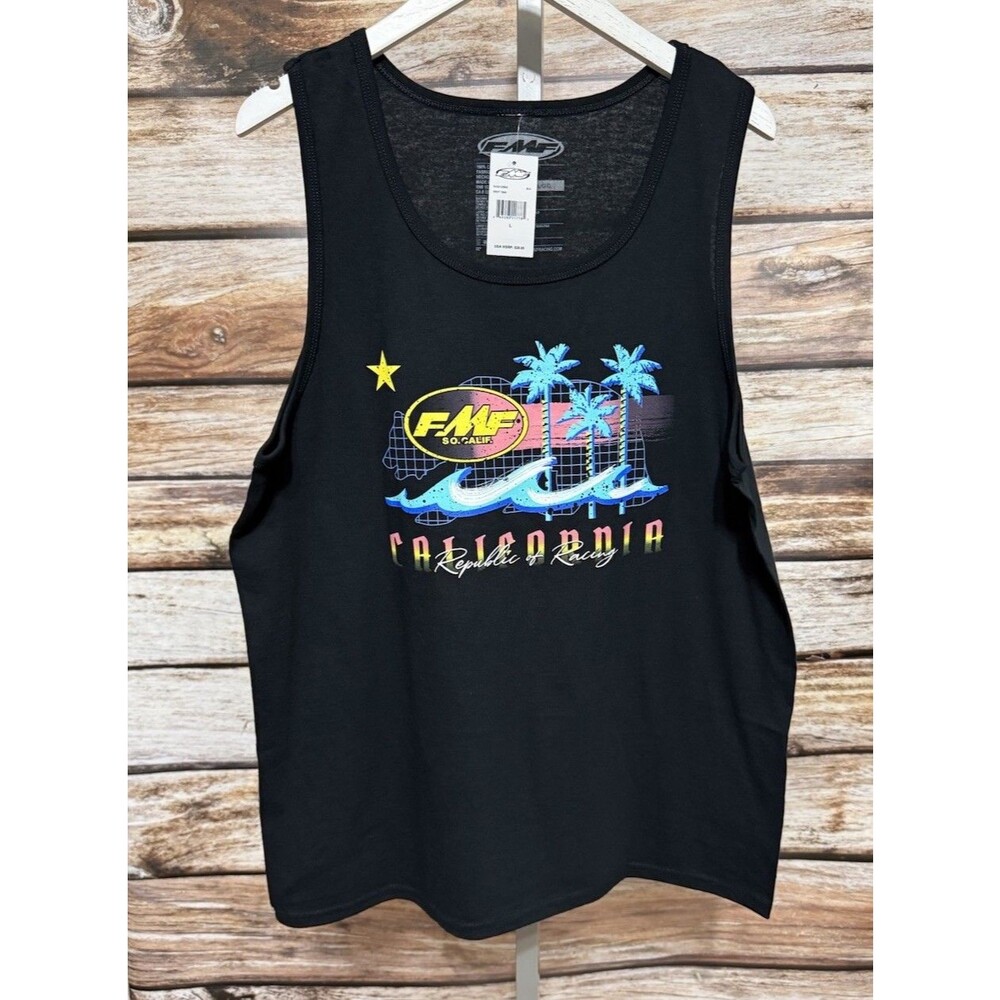 FMF California Republic Racing Tank Top T-shirt Men's Size Large New Cotton